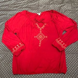 Old Navy red and coral blouse